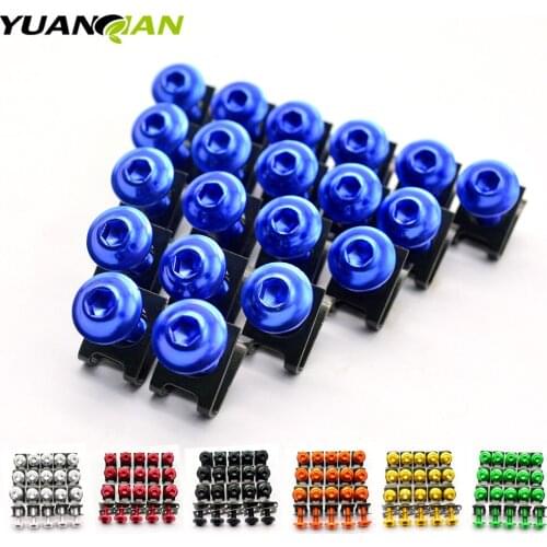 20pcs 6mm Universal motorcycle fairing bolts Spire Speed Fastener Clips Screw Spring Nuts For Kawasaki Z800 Z750 2013-2016