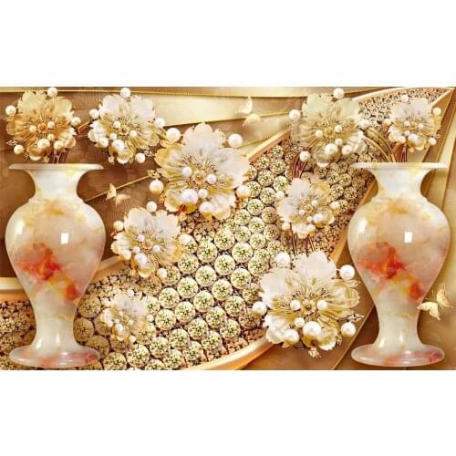 3D Wallpaper Vase flower Wallpaper For Walls 3D Luxury Living Room Bedroom Wall Murals Home Decor Modern TV Backdrop Wall