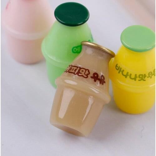 4Pcs Kitchen Accessories 1:12 Dollhouse Miniature Mini Yakult Juice Milk Cup Milk Cup Resin Drinking Water Cups Water Play