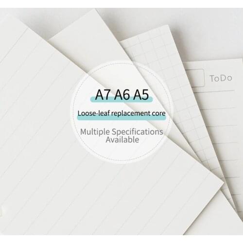 A5 A6 A7 Loose-Leaf Notebook Refill Spiral Binder Planner Inner Page Inside Paper Dairy Weekly Monthly Plan To do Line Dot grid