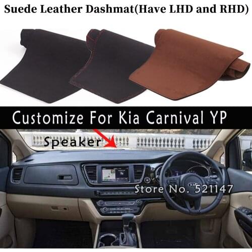 Accessories Car-styling Suede Leather Dashmat Dashboard Cover Dash Mats Carpet For Kia Carnival YP 2015 2016 2017 2018 2019 2020