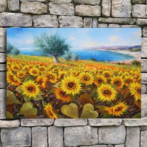 New hot 5D DIY diamond painting embroidery sunflower flower rhinestone cross stitch landscape painting home decoration gift