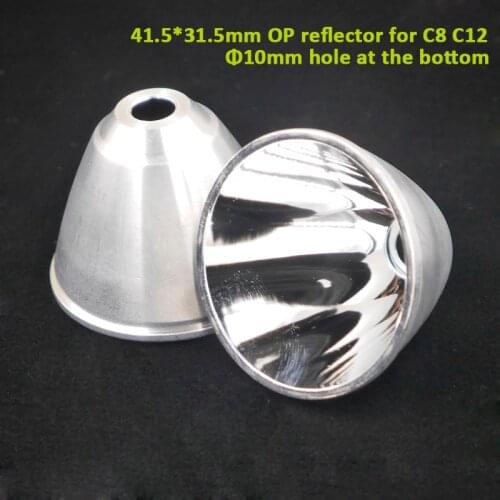 41.5*31.5mm SMO Aluminum Reflector for XHP50.2 XHP70.2 C8 C12 Flashlight,diameter 10mm hole at the bottom