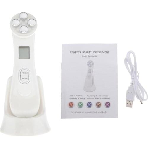 Facial Mesotherapy Face Lifting Skin Tightening RF Radio Frequency LED Photon Blackhead Acne Wrinkle Remover Skin Care Massager