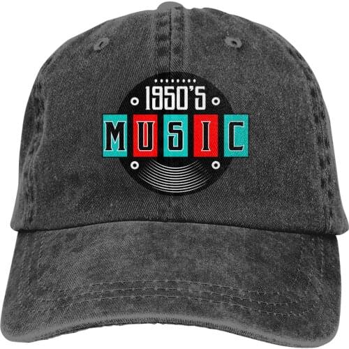 1950s Sock Hop Music Rocker Doo Wop 50s Vinyl Record Baseball Caps Peaked Cap Rockabilly Rock and Roll Sun Shade Hats for Men