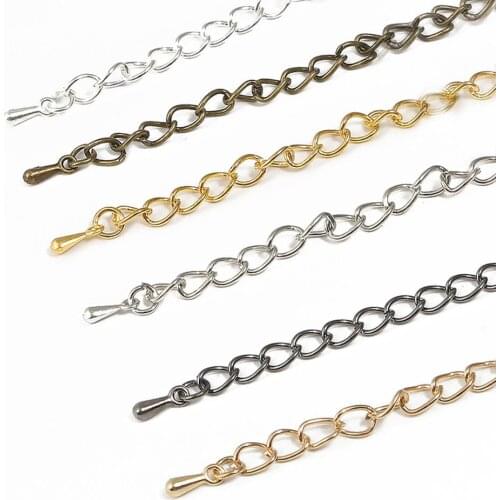New Arrival 100pcs 2*7mm end water droplet extension chain used for Necklace Bracelet extension chains DIY jewelry discovery