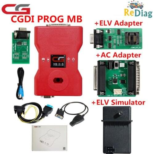 CGDI Prog MB For Benz Car Key Add Fastest For Benz Key Programmer Can Choose ELV Repair Adapter/ELV Simulator/AC Adapter/EIS 8