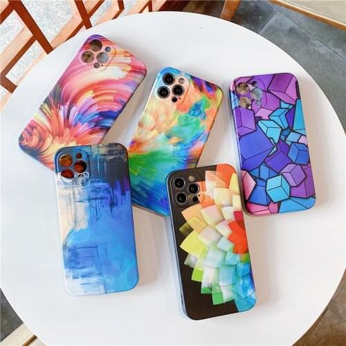 Watercolor Graffiti Phone Case For iPhone 12 Pro 12Mini 11 Pro Max X XR XS Max 7 8 Plus SE 2020 Abstract Art Soft IMD Back Cover