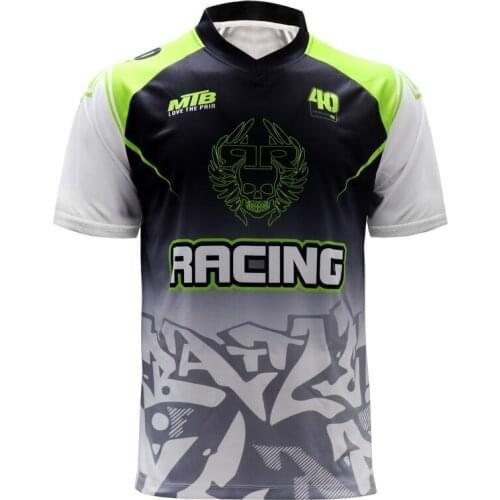 Black green moto motocross Jersey mtb jersey cycling jersey bike DH downhill jersey T-shirt
