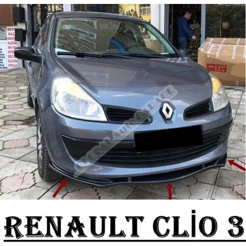 For Renault Clıo 3 Front Bumper Attachment Lip 2005-2012 Piano Glossy Black Splitter Diffuser Universal Spoiler Bumper