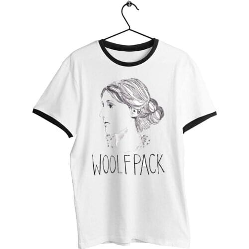 Unisex Men Women T Shirt Virginia Woolf Woolf Pack Portrait Feminism Line Art Artwork Printed Tee