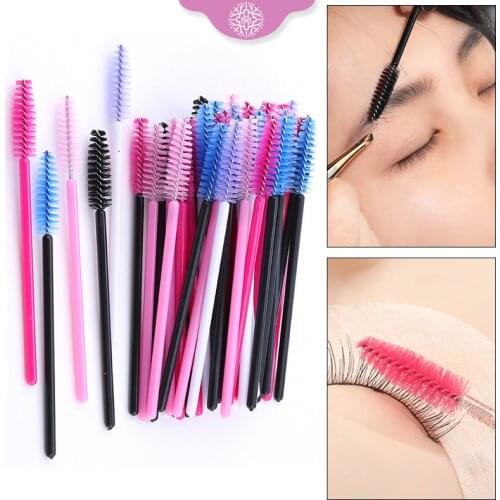 Hot 50Pcs Make up Brushes Eyelash Extension Disposable Eyelash Brush Professional Comb Mascara Wands Eye Lashes Extension Tool