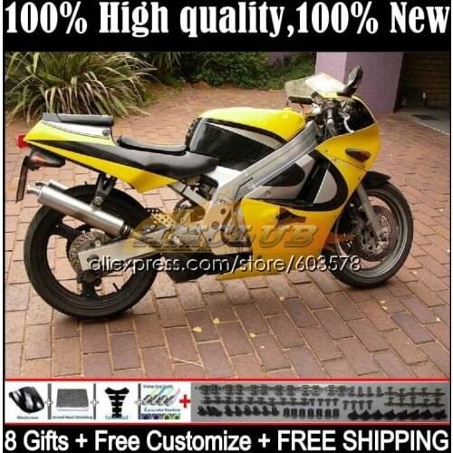 Body For SUZUKI RGV250 RGVT-250 VJ 23 98 RGVT250 19CL.24 RGVT RGV 250 SAPC VJ23 97 98 RGV-250 1997 1998 OEM Fairing Stock yellow