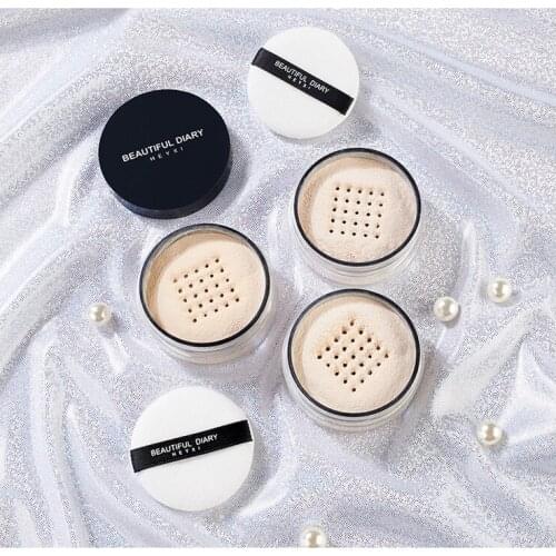 Cosmetics Smooth Loose Powder Makeup Transparent Finishing Oil Control Waterproof For Face Finish Setting With Cosmetic Puff 7g