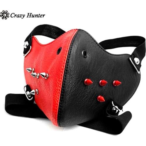 Steampunk Face Mask Women Ladies Hip Hip Masquerade Cosplay Costome Mask #3 Red Black