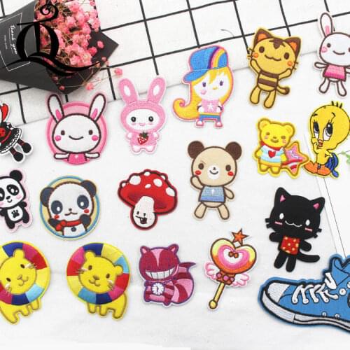 Mix sequins 18pcs cartoon DIY fashion fine embroidery cloth patches patches clothing jeans trumpet childrens stickers 569-A7
