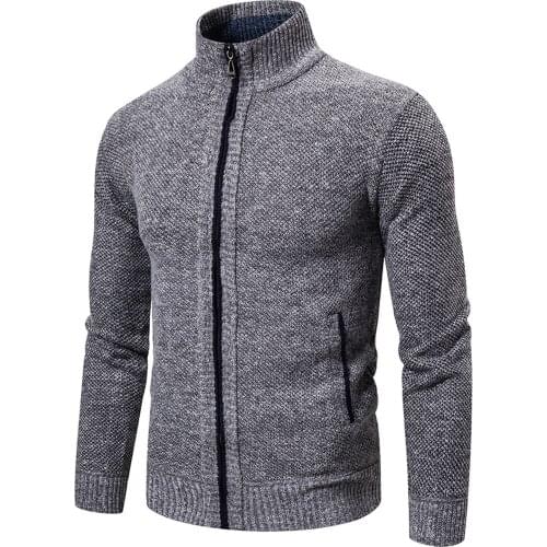 Autumn Winter Mens Sweater Coat Sweater Jackets Men Zipper Knitted Thick Coat Warm Casual Knitwear Cardigan#g30