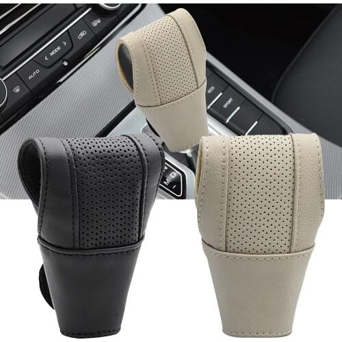 Soft Lether Gear Shift Knob Collars Cover Protect Auto Gearbox Gearshift Stick Handle Level Change Case Protection Accessories
