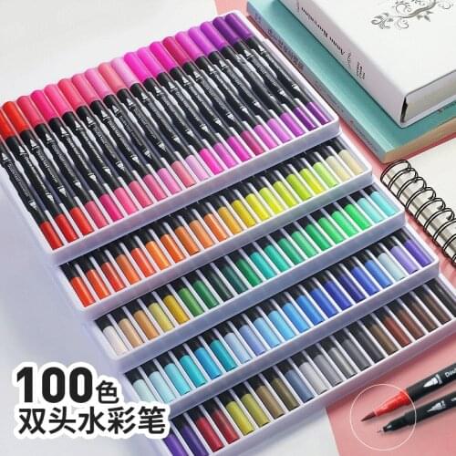 Dual Tip Watercolor Brush Pen Marker Set Fineliner Art Markers for Adult kid Coloring Books Sketching,Drawing, Lettering