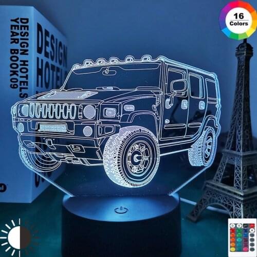 3d Illusion Night Lamp Car SUV Led Touch Sensor Colorful Nightlight for Room Decor Vehicle Drop Shipping Acrylic Led Night Light