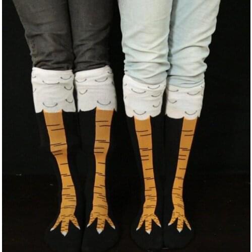 2021 Internet Celebrity New 3D Chicken Print Feet Socks Medium Long Tube Funny Cute Fashion Women Socks Outdoor Cycling Cosplay