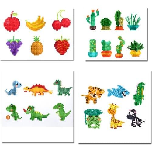 New Arrival Diamond Painting Sticker Animal Shark Styles For Children Round Diamond Sticker Double Sided Stickers Christmas Kits