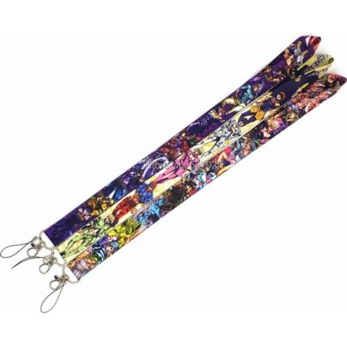New 20Pcs JoJos Bizarre Adventure Kujo Jotaro Buccellati Kakyoin Noriaki Giomo Josu Key ID Card Cell Phone Neck Strap Lanyard W