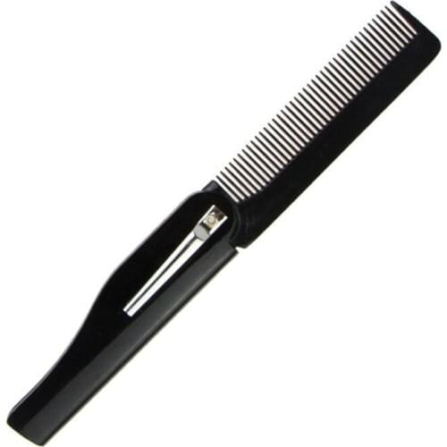 Hot Foldable comb Folding Pocket Clip Hair Moustache Beard Comb Fashion Men Women Handmade massage hair brush