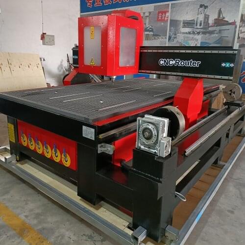 Robotec hot selling 1325 CNC rotary milling cutter/Automatic 4axis wood carving machine/wooden door/chair making machine lathe