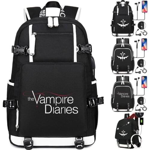 The Vampire Diaries Backpack Students School Bags Cool New Pattern Knapsack for Men/Women Teens Bookbag Travel Rucksack