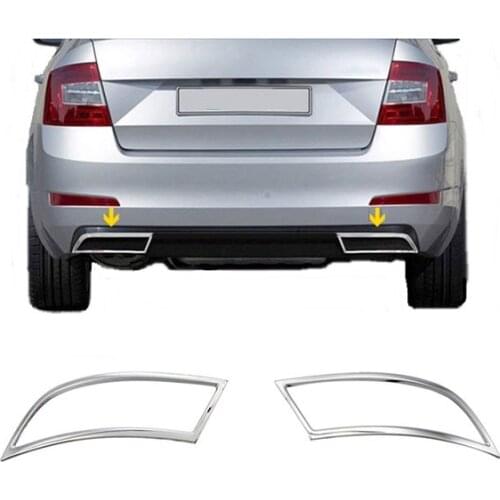 Skoda Octavia A7 chrome exhaust Tip rear diffuser 2 pcs 2013 and ISO9001 / 2008 A + quality modified design