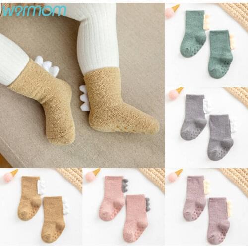 Warmom Winter New Three-Dimensional Super Thick Childrens Sleep Socks Infant Baby Floor Socks Coral Fleece Kids Socks For 0-3Y