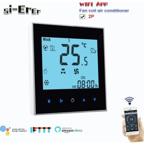 WIFI Thermostat-APP Central Air Conditioner Temperature Regulator-2P cool or heat works with Alexa Google home,24VAC,AC95~240V