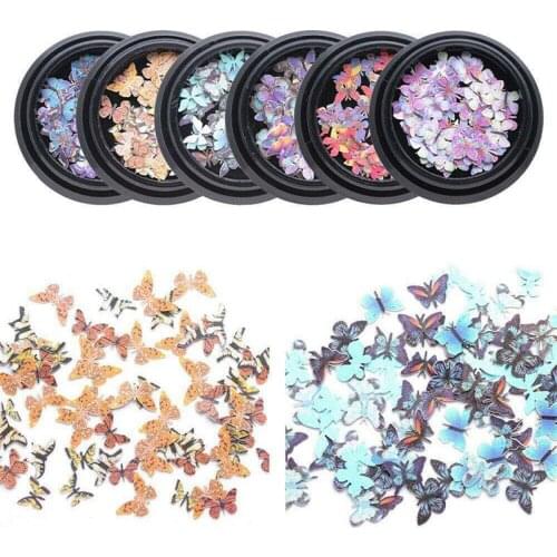 1box 3D Stickers Butterfly Nail Sequins Nail Art Decoration DIY Nail Sticker Tip Decal Decoration Manicure Tools