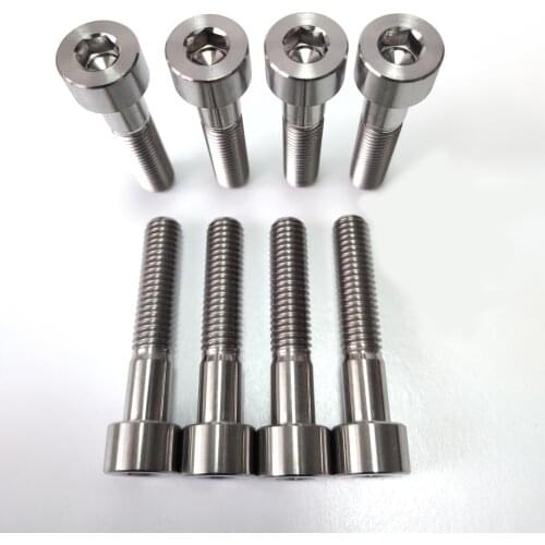 1pcs M8 titanium alloy screw bolt Allen column head screws hex socket cup bolts Ti machine thread nail 1.25mm pitch