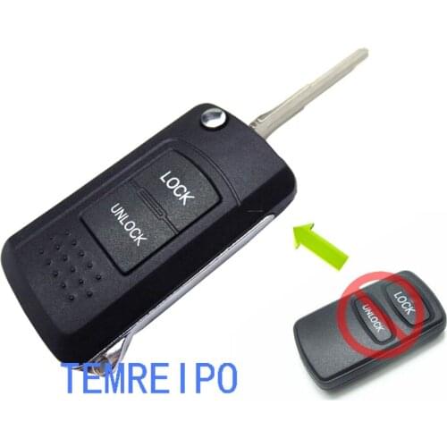 10pcs/lot 2 Buttons Modify Flip Folding Remote Key Shell Fit For Mitsubishi Lancer Outlander Endeavor Uncut Key Case Cover