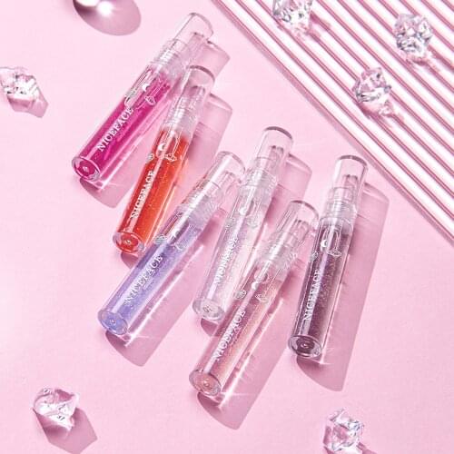 6pcs Mirror Water Lip Gloss Glass Lipstick Transparent Lip Gloss Moisturizing Oil Liquid Lipstick Sexy Jelly Lips