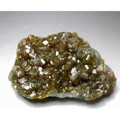 867g Golden Baryte/Barite on Green Fluorite - crystals and stones healing Mineral specimen Home Decor feng shui decoration