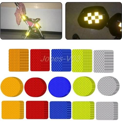 Car Bicycle Bike Reflectors Waterproof Adhesive Reflective Decals Night Safety Sticker for Helmet Wheelchairs Motorbikes-V003