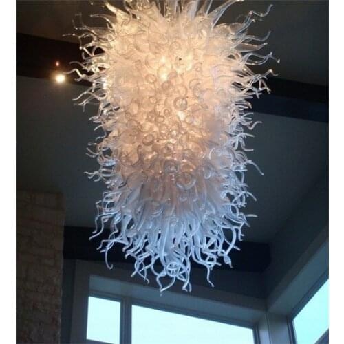 Big Size Fashion Art Light 100% Handmade Chihuly Glass Chandelier For Hotel Decoretion