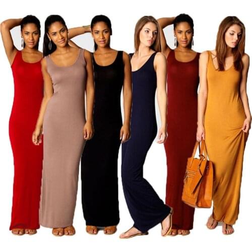 Fashion Pure Color Sexy Womens Vests Long Skirt Fashion Dress Multi-size multi-color Personality Contracted Buttock Skirt cloth