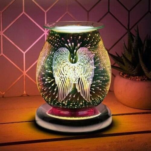 3D Glass Firework Light Electric Wax Melt Oil Burner Aroma Lamp Christmas Gift For Smell Removing Aromatherapy