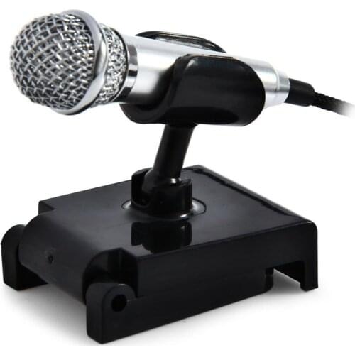 Hot Sale 3.5MM High-performance Metal Wired Mini Mobile Phone Tablet Condenser Uni-directional Microphone with Stand