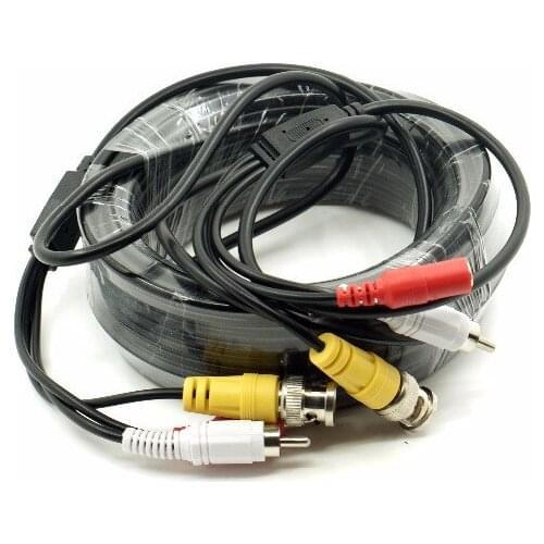 15M 50FT Audio Video Power Camera Cable BNC RCA 4-PIN aviation CCTV Cable CCTV Camera Cable 1pcs free shipping