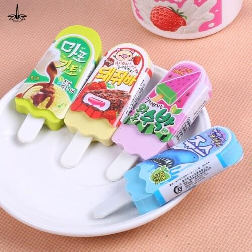1 Pcs Cute Kawaii Erasers Ice Cream 3d Pencil Eraser For Kids School Supplies Drop Shipping