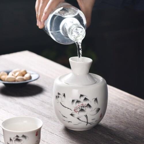 Ceramic Wine Jug Pot Spirits Splitter Wine Glass Flagon Wine Glass Liquor 100ML Wine Warmer 60ML Wine Cup Fathers Gifts