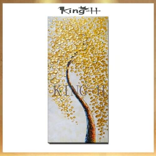 China Gold Rich Tree Oil Painting Hand Made Wall Art Oil Painting Abstract for Living Room Wall Decor on Canvas For Wall