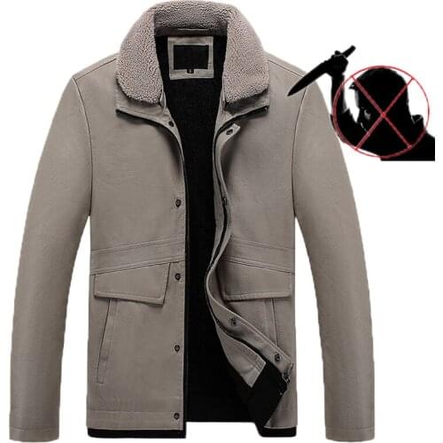 Self-Defense Stab-Resistant Cut-Proof Pu Leather jacket soft Stealth Hacking Military Tactics Self defense Jacket Coat Civil Use