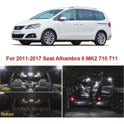 21pcs White Canbus LED Interior Dome Map Light Bulbs Kit For Seat Accessories for Alhambra II MK2 710 711 2011-2017 Reading Lamp