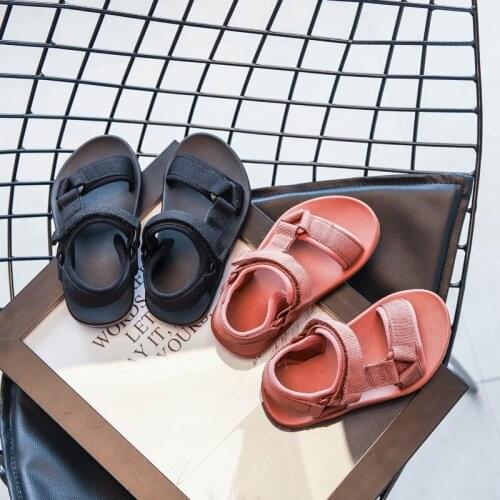Summer Kids Baotou Sandals Fashion Magic Stick Casual Boys Solid Color All-around Beach Shoes Baby Light Comfortable Sandals